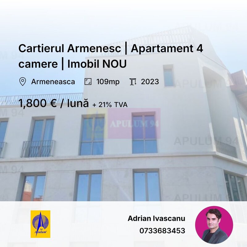 Armeneasca Licurg 2 Prime Residence | Apartament 4 camere UNIC